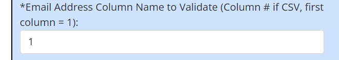Email Validation Column Name